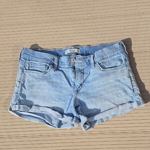 Abercrombie & Fitch Light Blue Denim Roll-Cuff Shorts